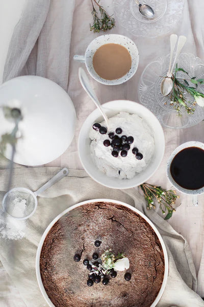 Chocolate cake with no added sugar.