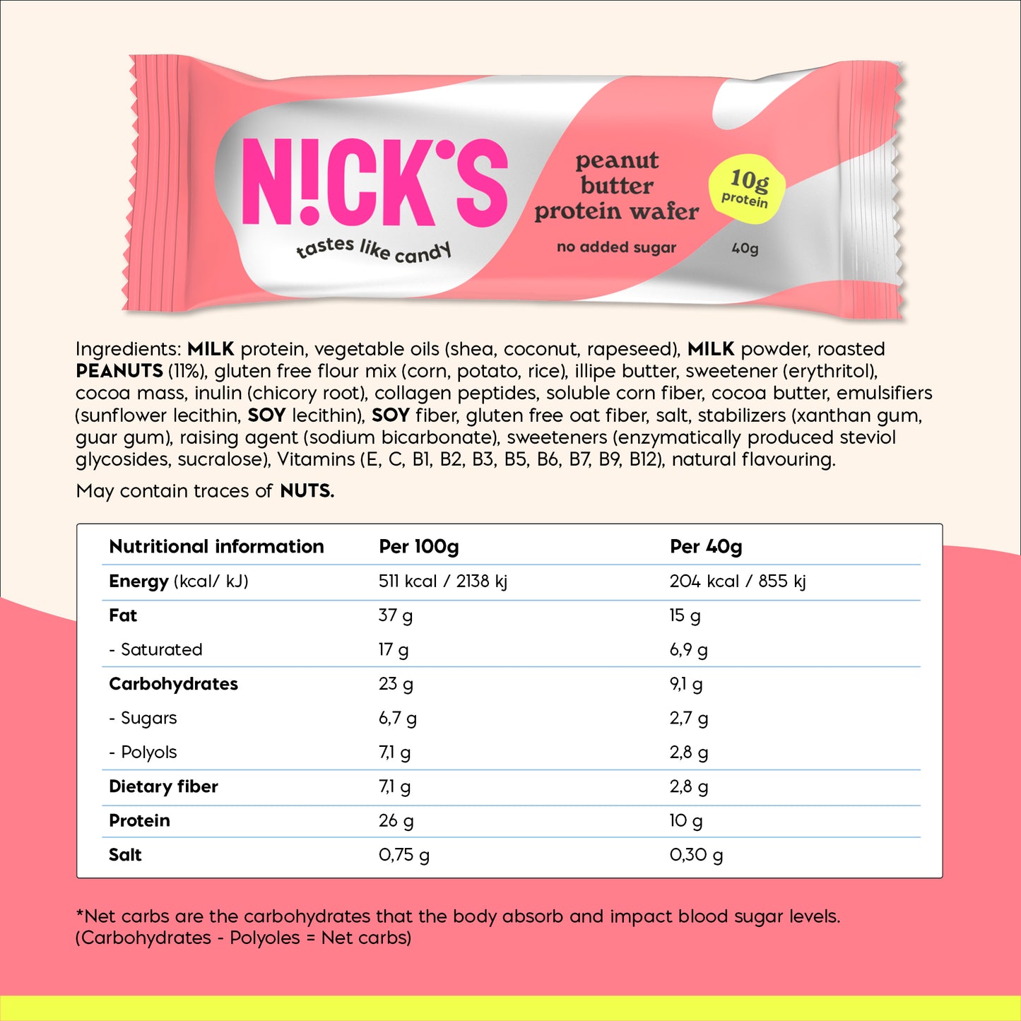 Protein wafer peanut butter