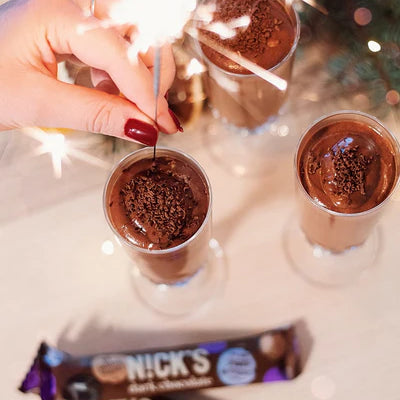 Healthy chocolate mousse dessert.