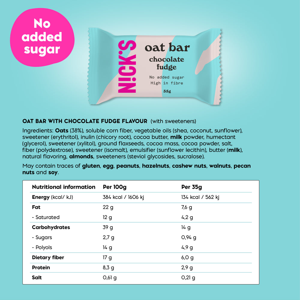 Oat Bar Chocolate Fudge 12 x 35g