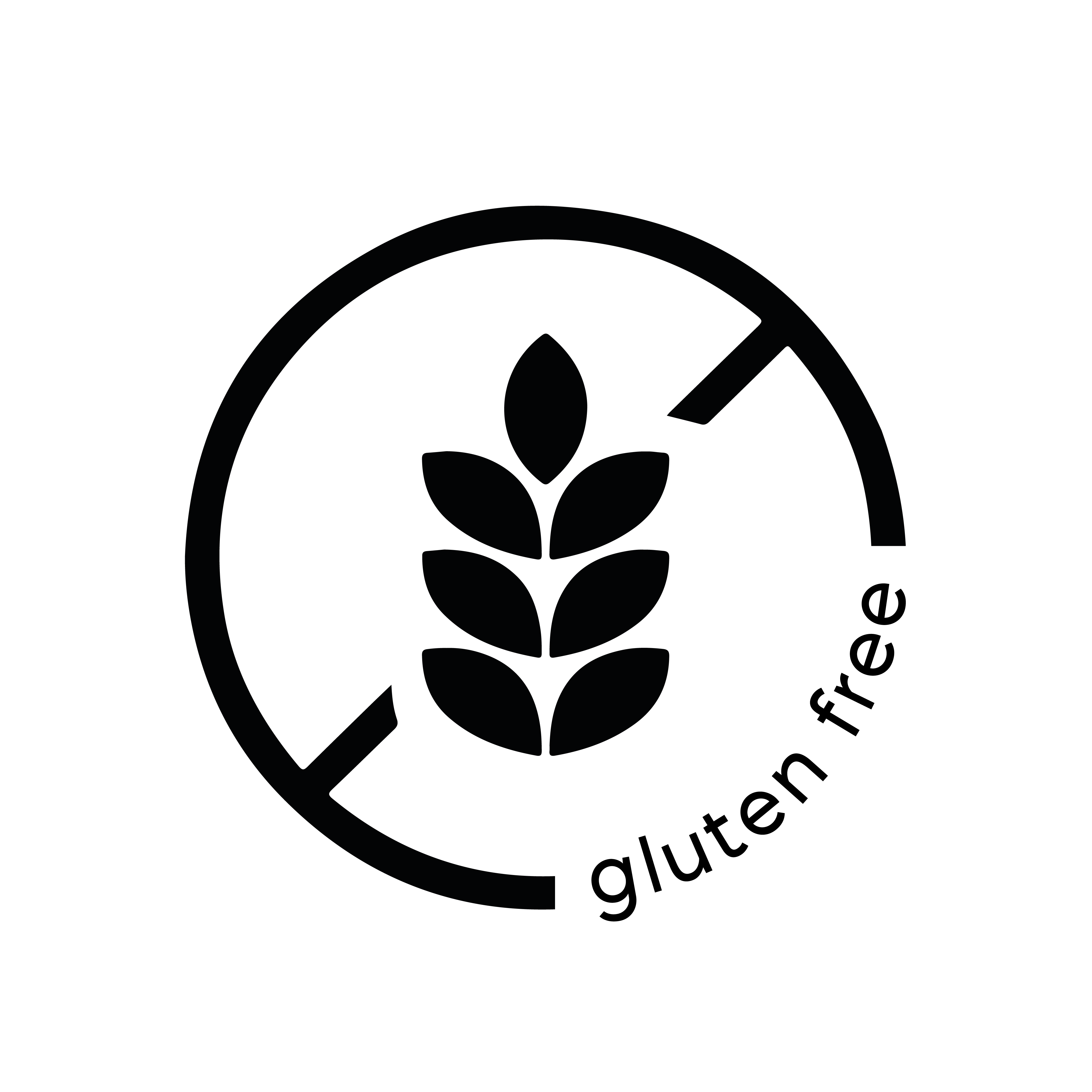 Gluten free black text.