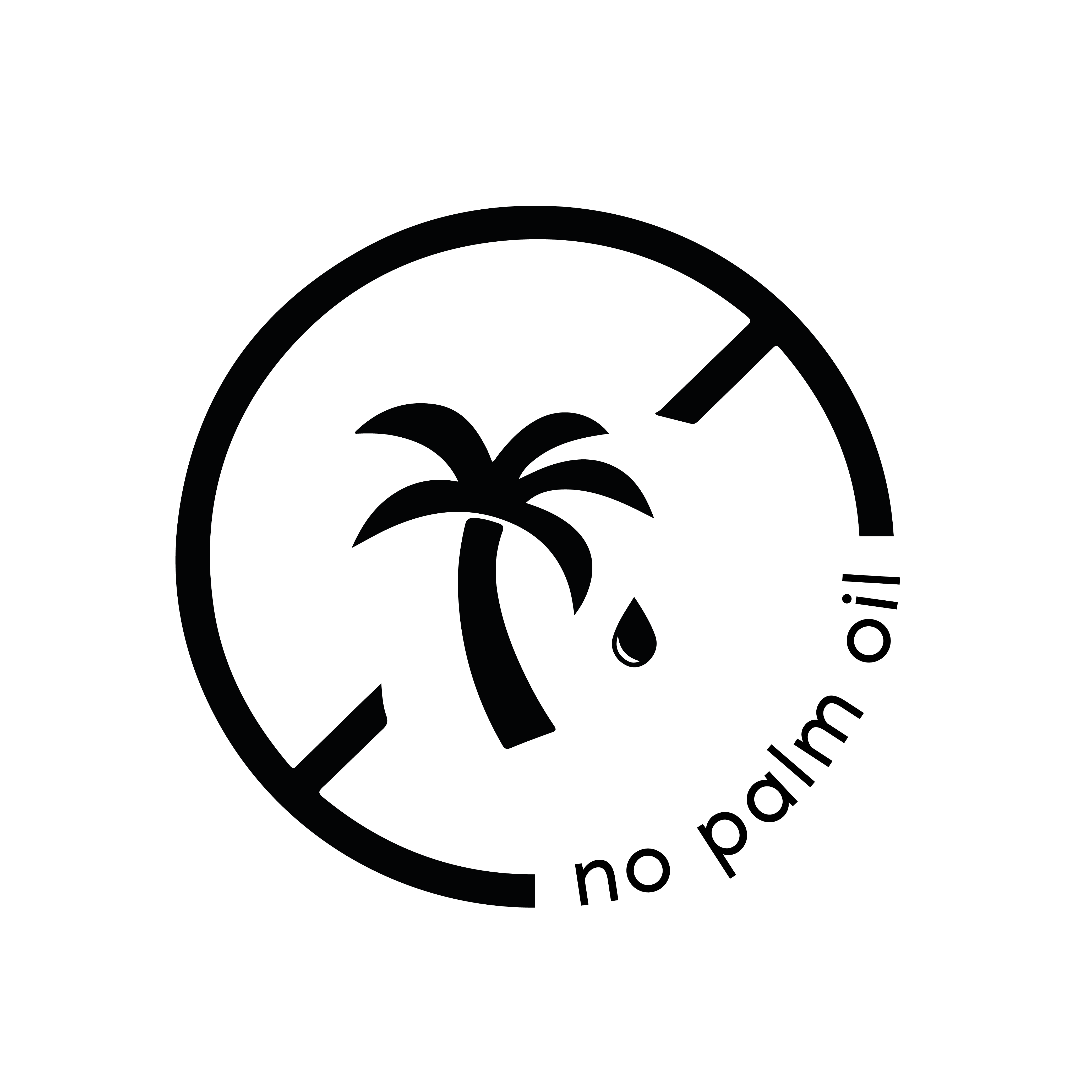 No palm oil black text.